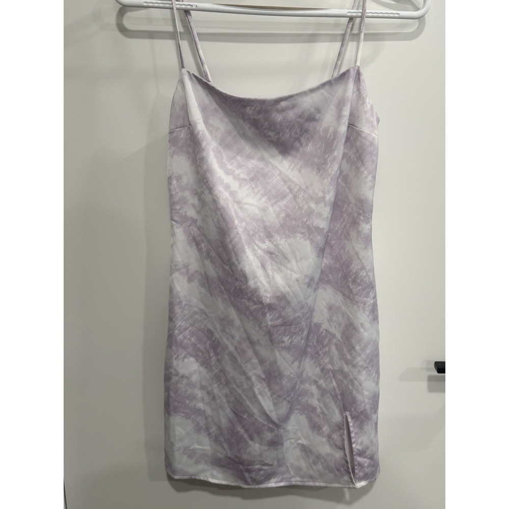 Garage Lavender White Tie Dye Slip Mini Dress Sleeveless Strappy XS